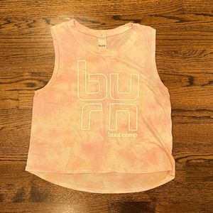 Burn Boot Camp Tie Dye Crop Tank - Pink & Orange - Women’s Small
